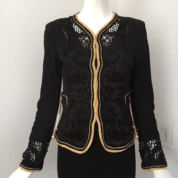 Roberto Cavalli dragon laser cut leather jacket - Picture 4 of 13